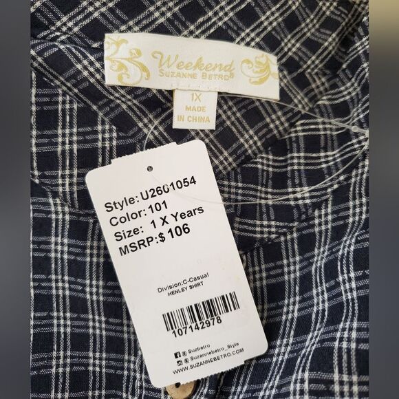 Suzanne Betro Weekend Long-Sleeve Top sz 1x - Picture 12 of 13